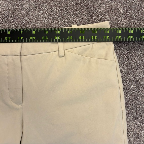 Theory Womens Izelle Chino Pants Size 4 Beige 30" inseam Stretch Made in USA EUC - Picture 9 of 16